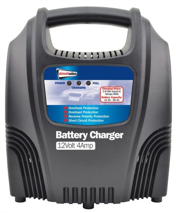 12V 4 Amp Battery Charger Car Van Caravan Streetwize Compact