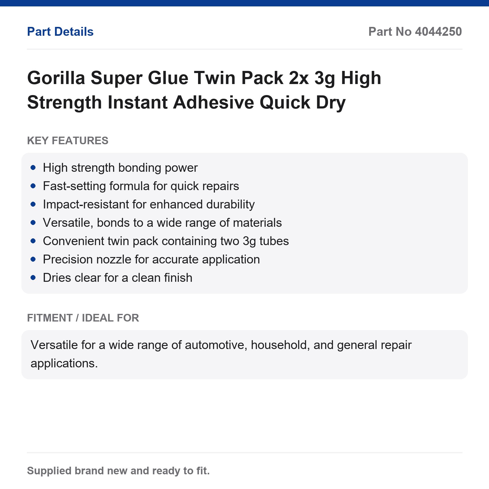 Gorilla Super Glue Twin Pack 2x 3g High Strength Instant Adhesive Quick Dry - Image 2