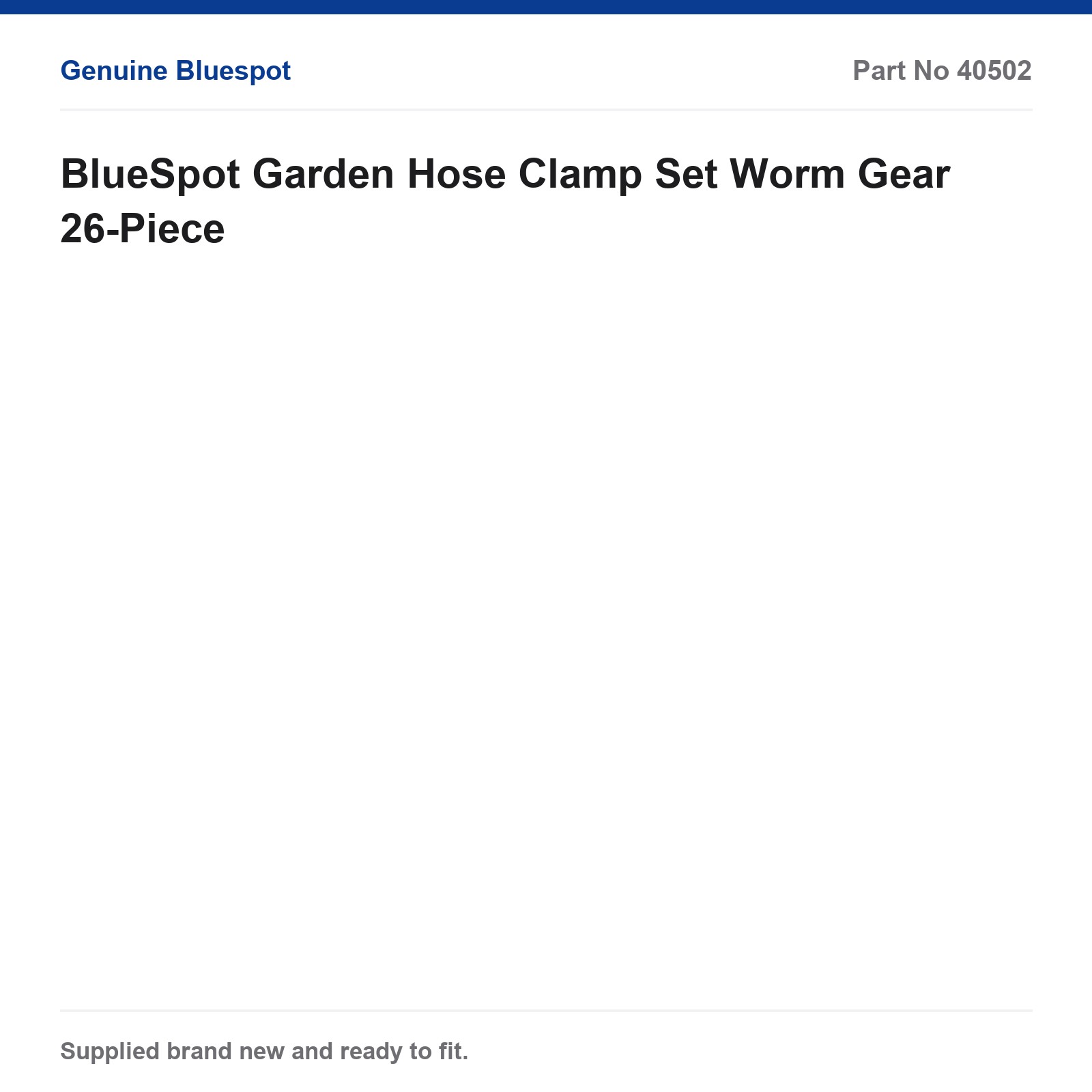 Blue Spot Tools Garden Hose Clamp Set Worm Gear 26-Piece - Image 2