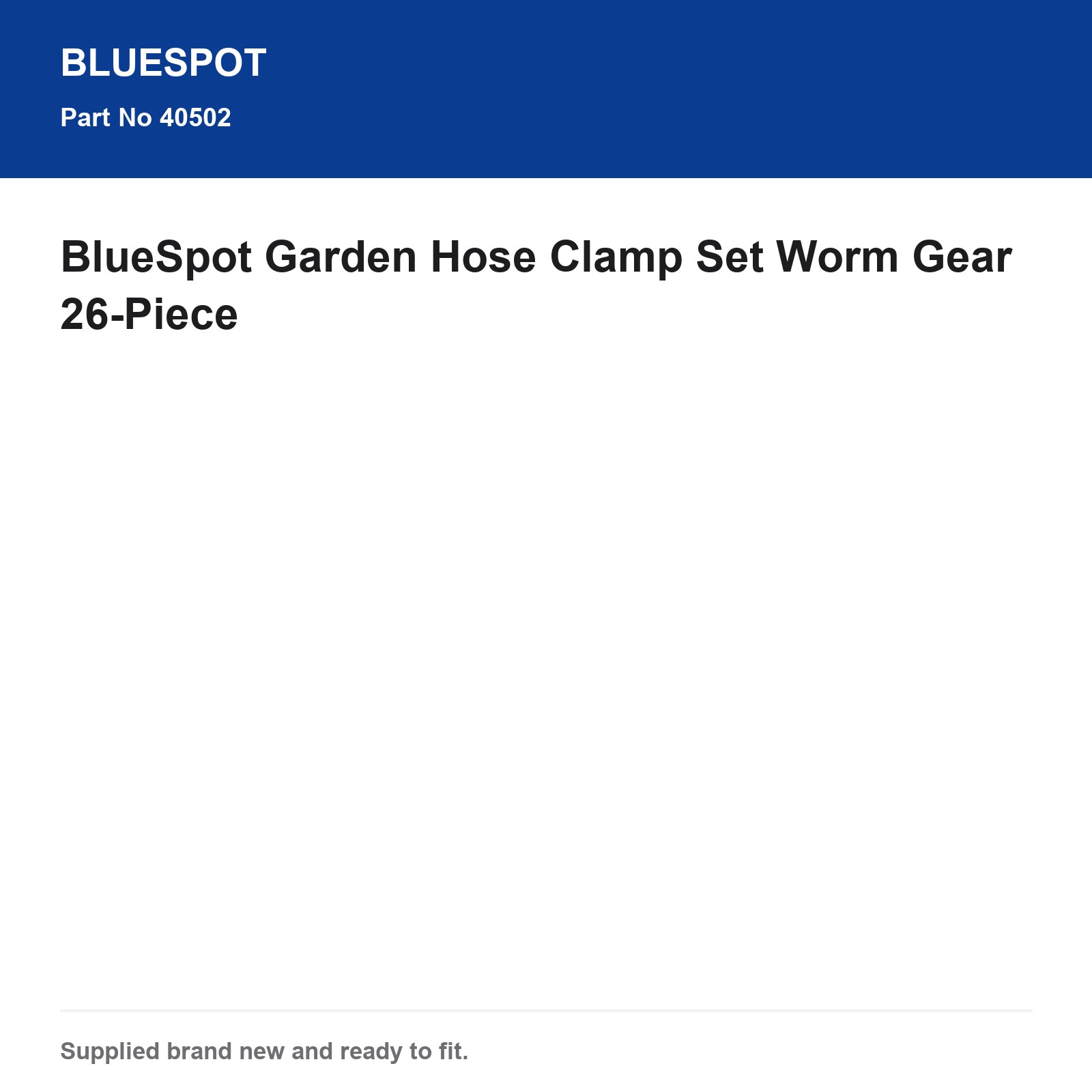 Blue Spot Tools Garden Hose Clamp Set Worm Gear 26-Piece - Image 3
