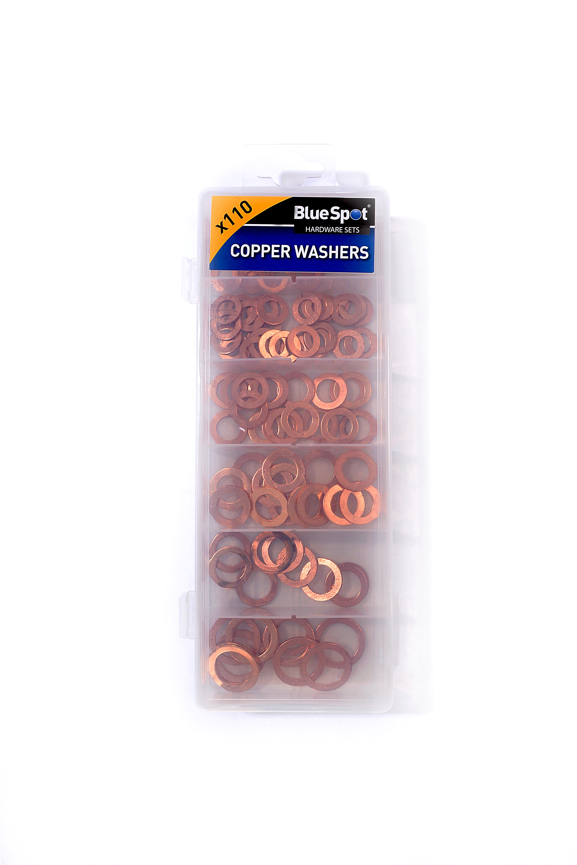 BlueSpot 110pc Assorted Copper Washer Set Kit Fixings Case