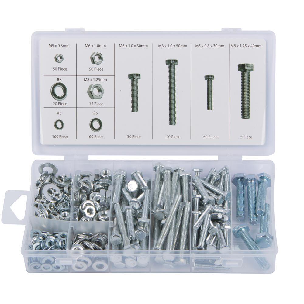 BlueSpot 460pc Zinc Plated Assorted Nut Washer Bolt Set Rust-Resistant Case - Image 2