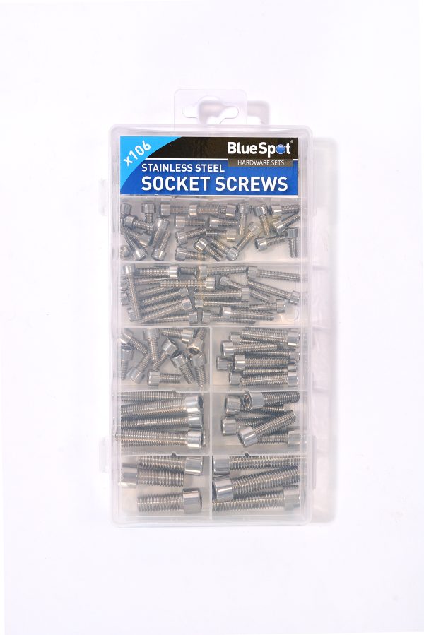 Stainless Steel Socket Screw Set BlueSpot 106pc Assorted