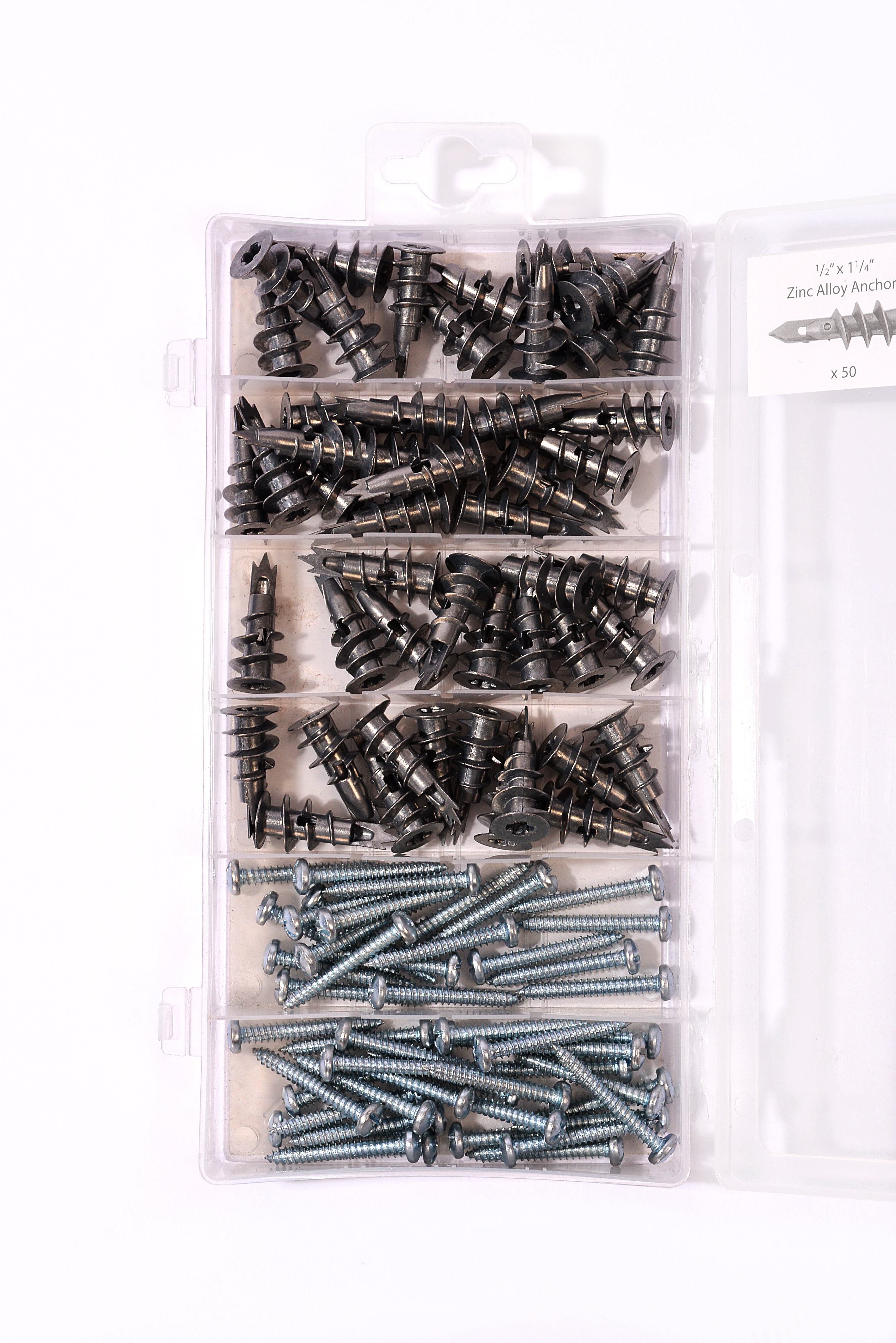 BlueSpot 100pc Assorted Metal Drywall Anchor And Screw Set - Image 2
