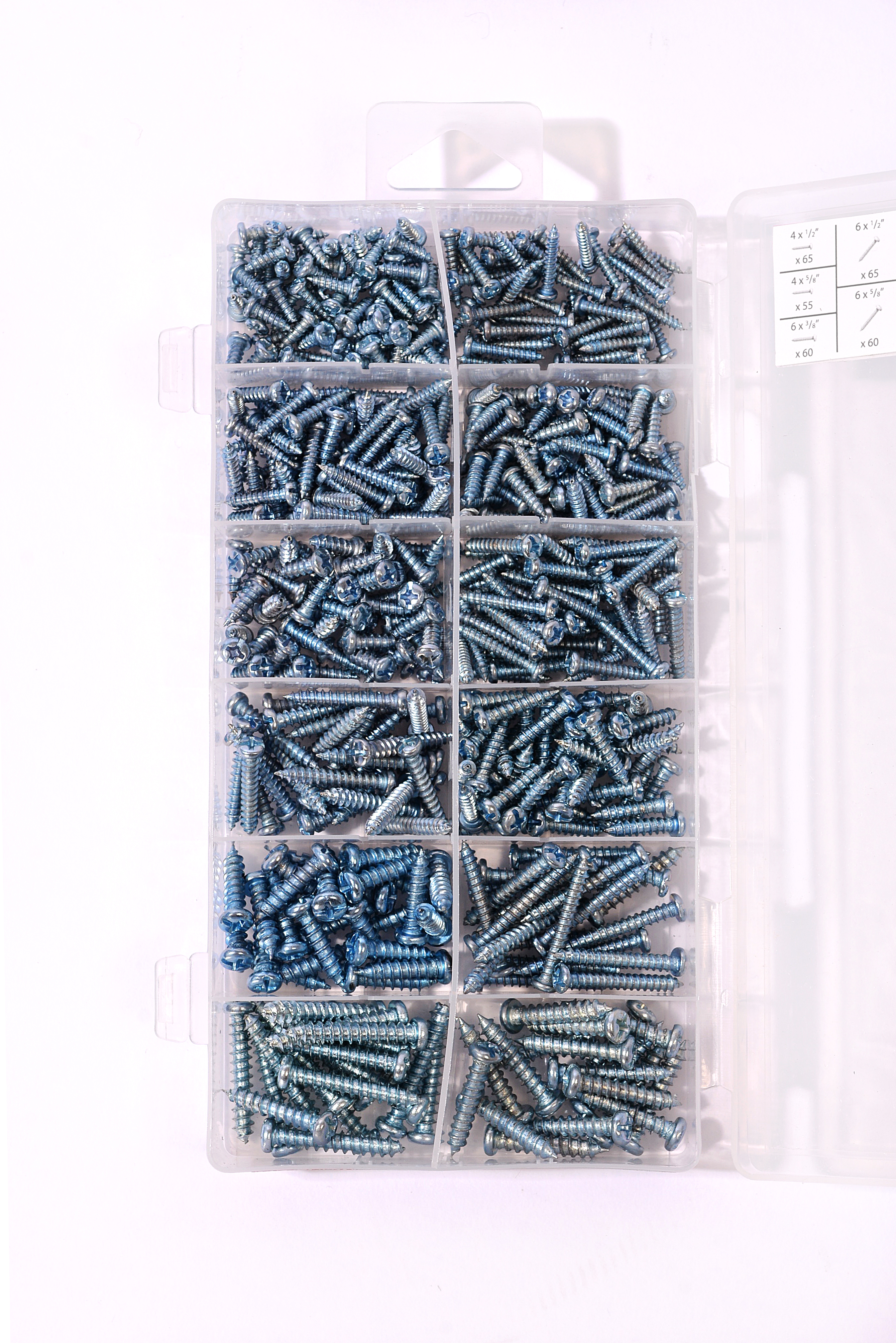 BlueSpot 550pc Assorted Self Tapping Screw Set with Case - Image 2