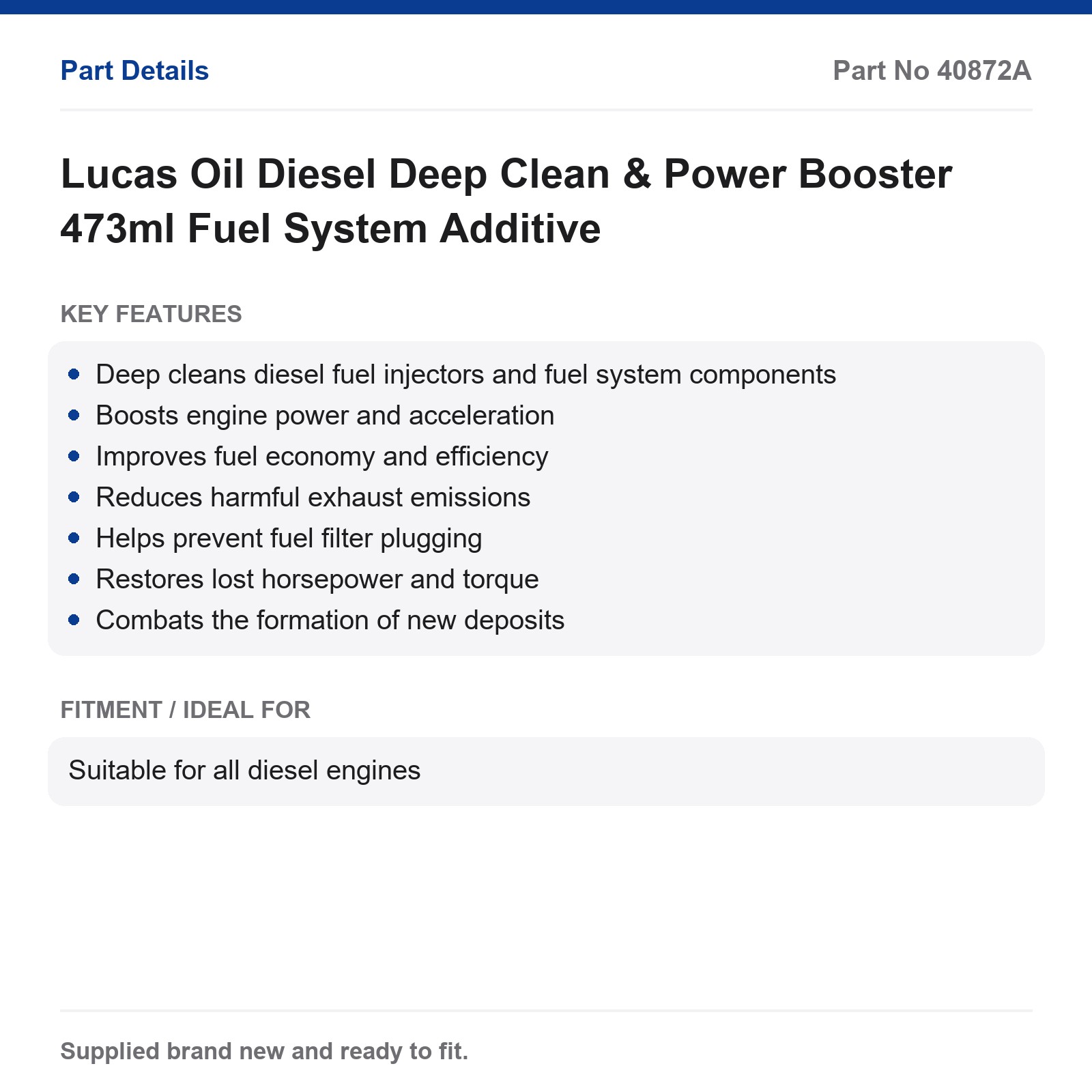 Lucas Oil Diesel Fuel Additive: Deep Clean & Power Booster 473ml - Image 3