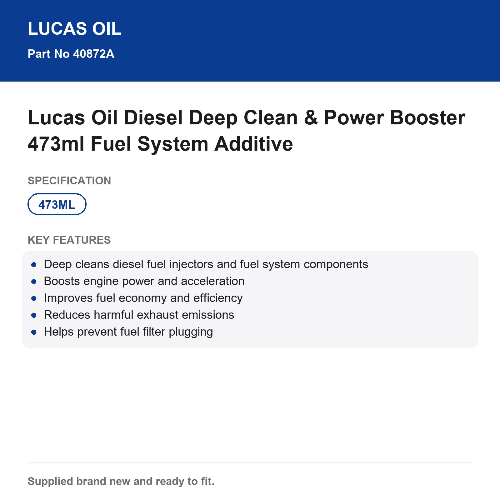 Lucas Oil Diesel Fuel Additive: Deep Clean & Power Booster 473ml - Image 4