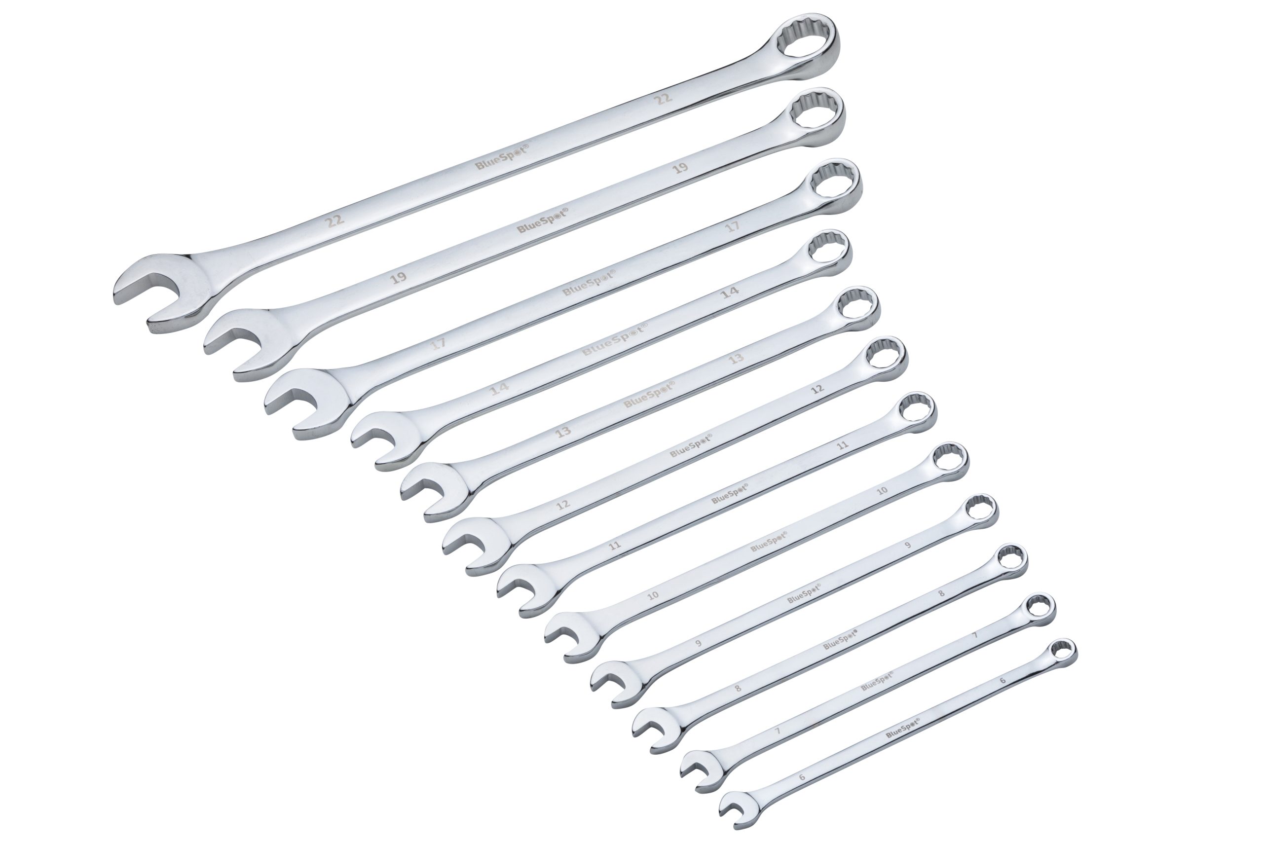 BlueSpot Combination Spanner Set 12pc Extra Long Metric (6-22mm) - Image 2