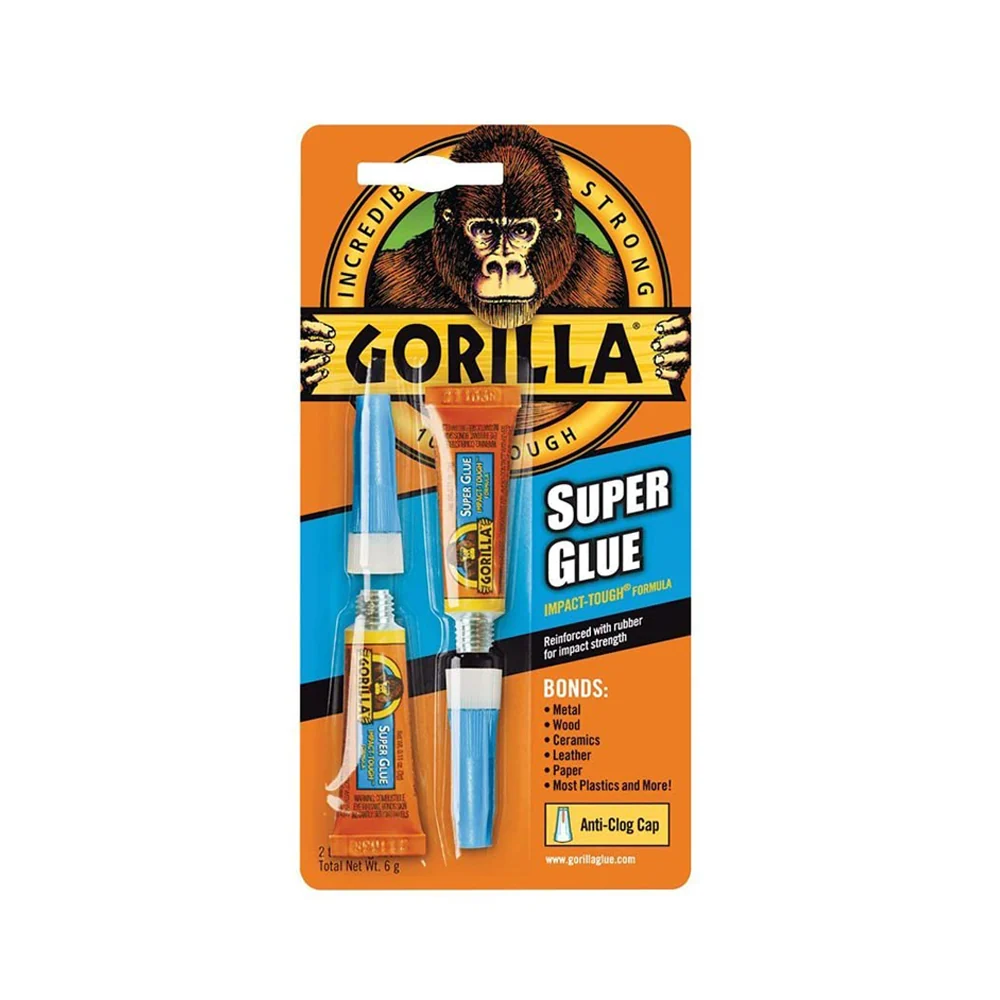 Gorilla Super Glue Twin Pack 2x 3g High Strength Instant Adhesive Quick Dry