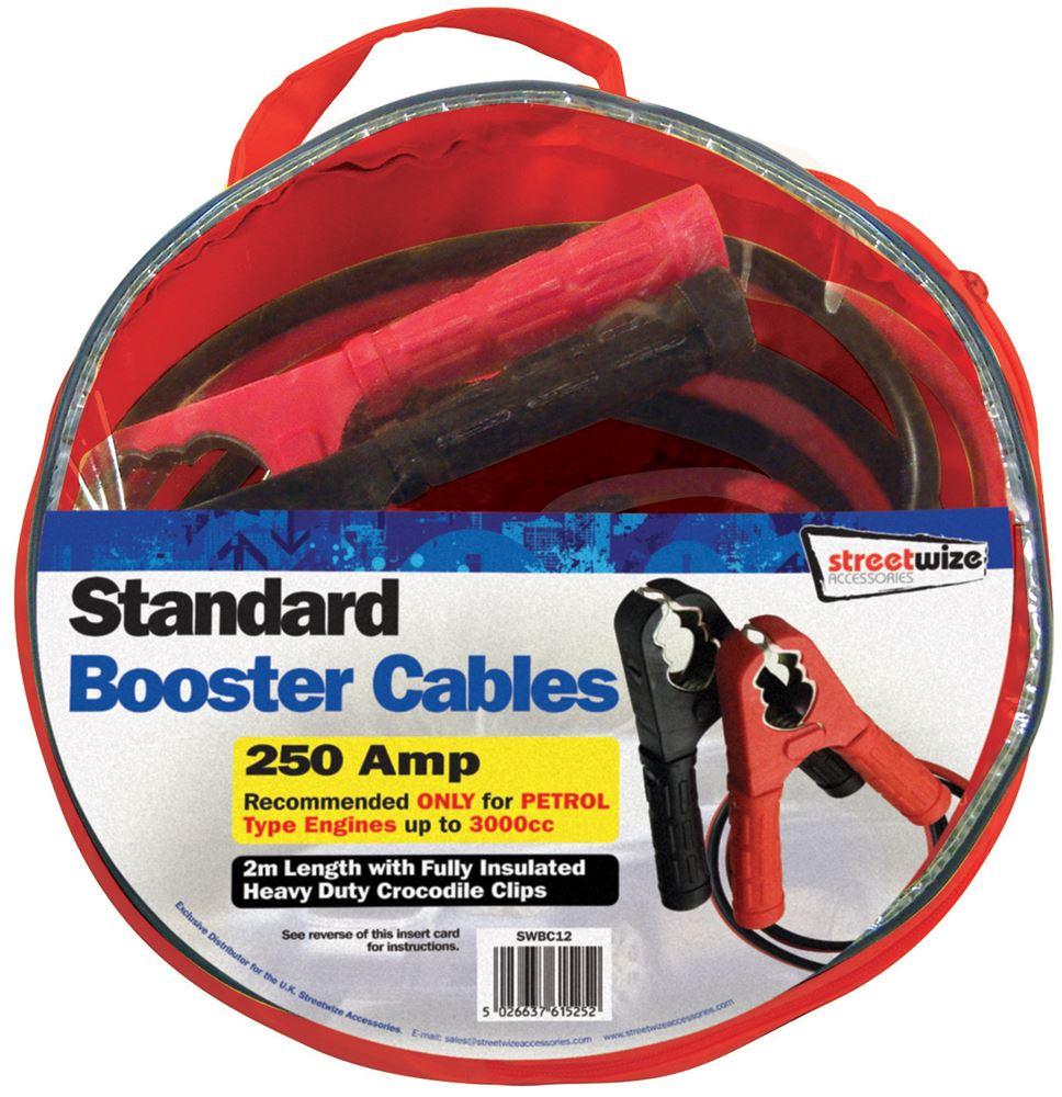 Streetwize Booster Cables 2m 250A for 3L Petrol Engines