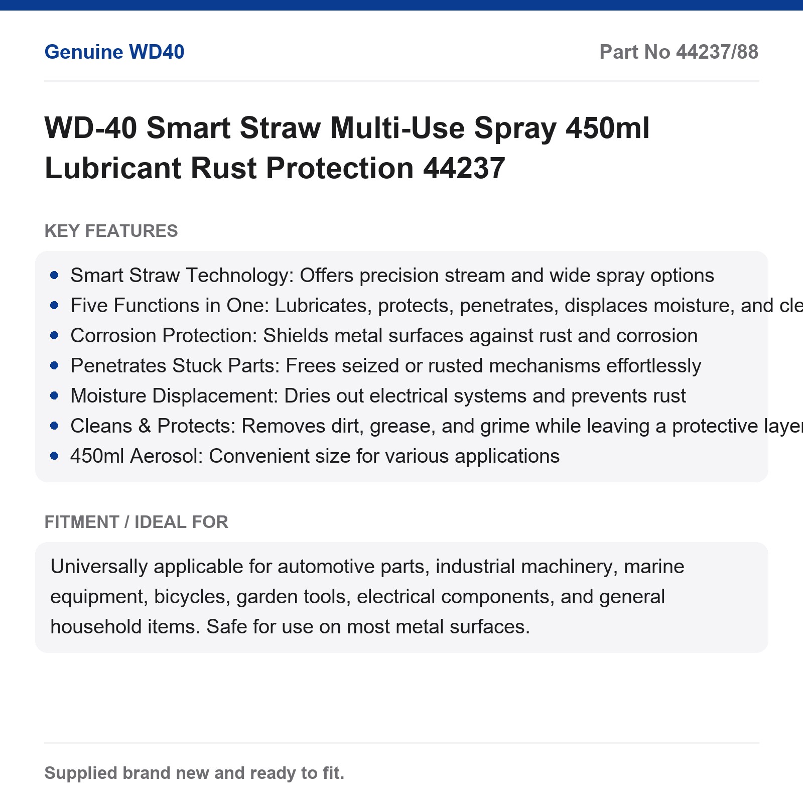 WD-40 Smart Straw Multi-Use Spray 450ml Lubricant Rust Protection 44237 - Image 4