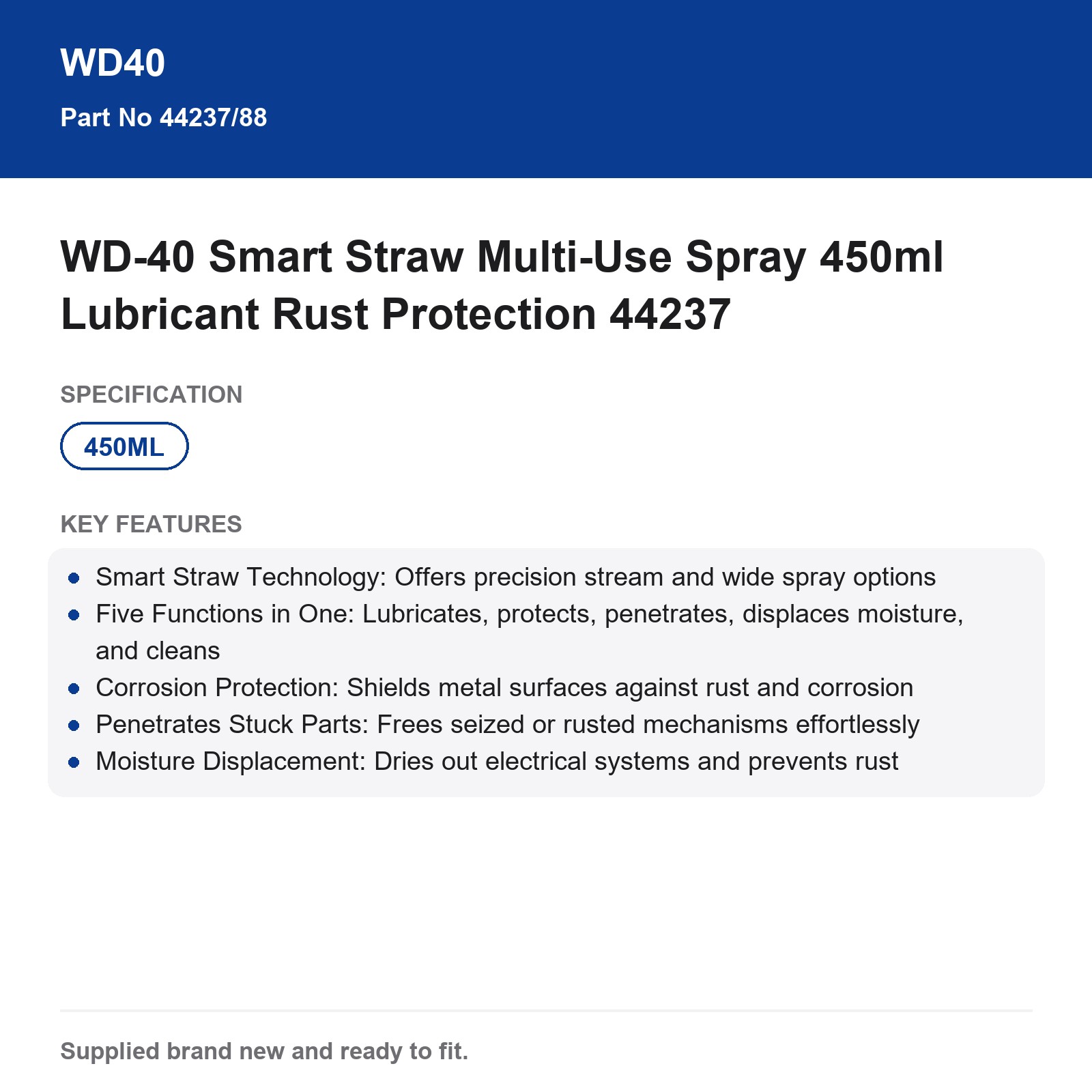 WD-40 Smart Straw Multi-Use Spray 450ml Lubricant Rust Protection 44237 - Image 5