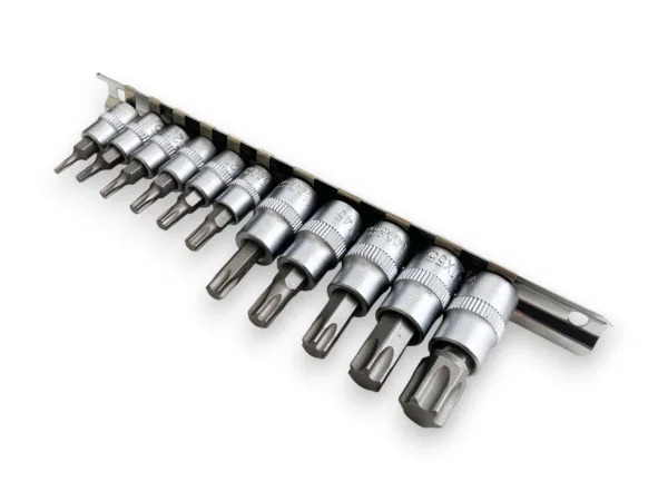 Toolzone 11PC Star Bit Socket Set On Rail T10-T60