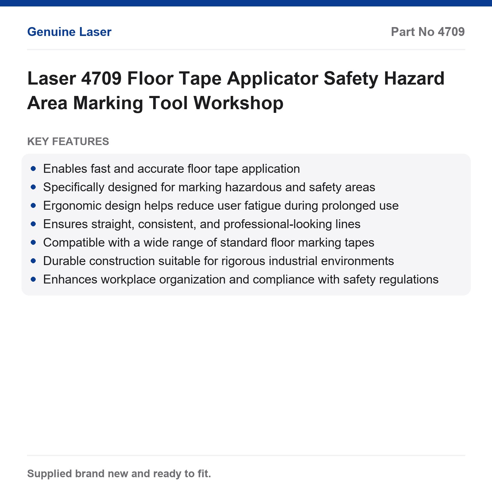 Laser 4709 Floor Tape Applicator Safety Hazard Area Marking Tool Workshop - Image 3