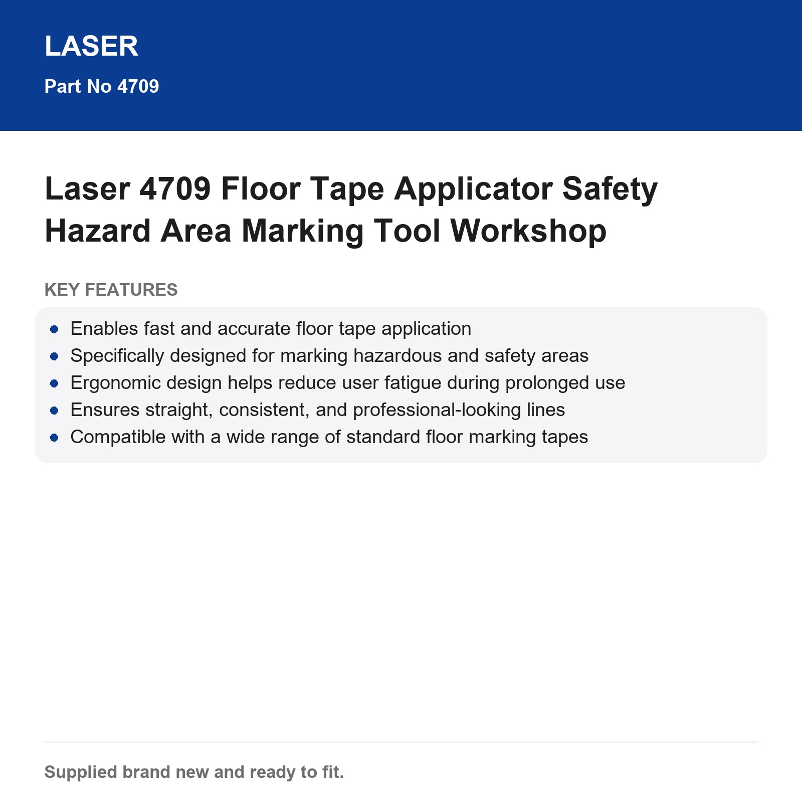Laser 4709 Floor Tape Applicator Safety Hazard Area Marking Tool Workshop - Image 4