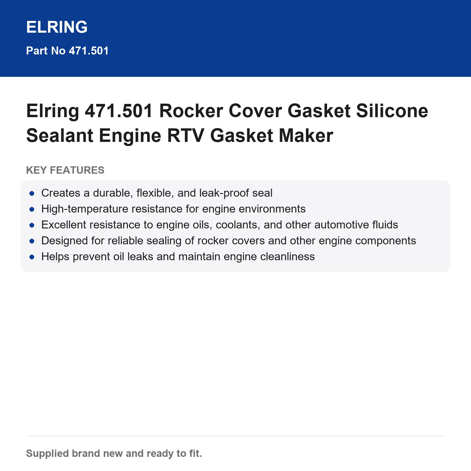 Elring 471.501 Rocker Cover Gasket Silicone Sealant Engine RTV Gasket Maker - Image 3