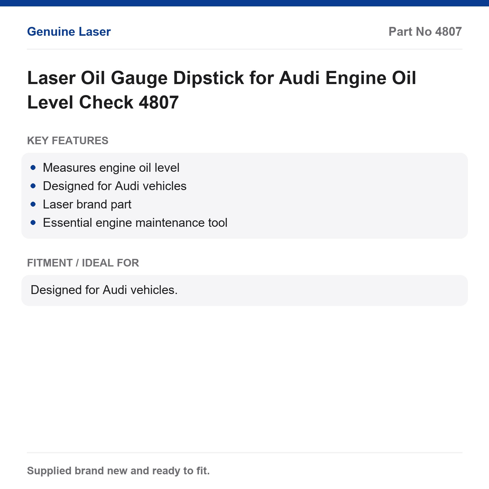 Audi Oil Dipstick Gauge Laser 4807 Engine Oil Level Tool - Image 5