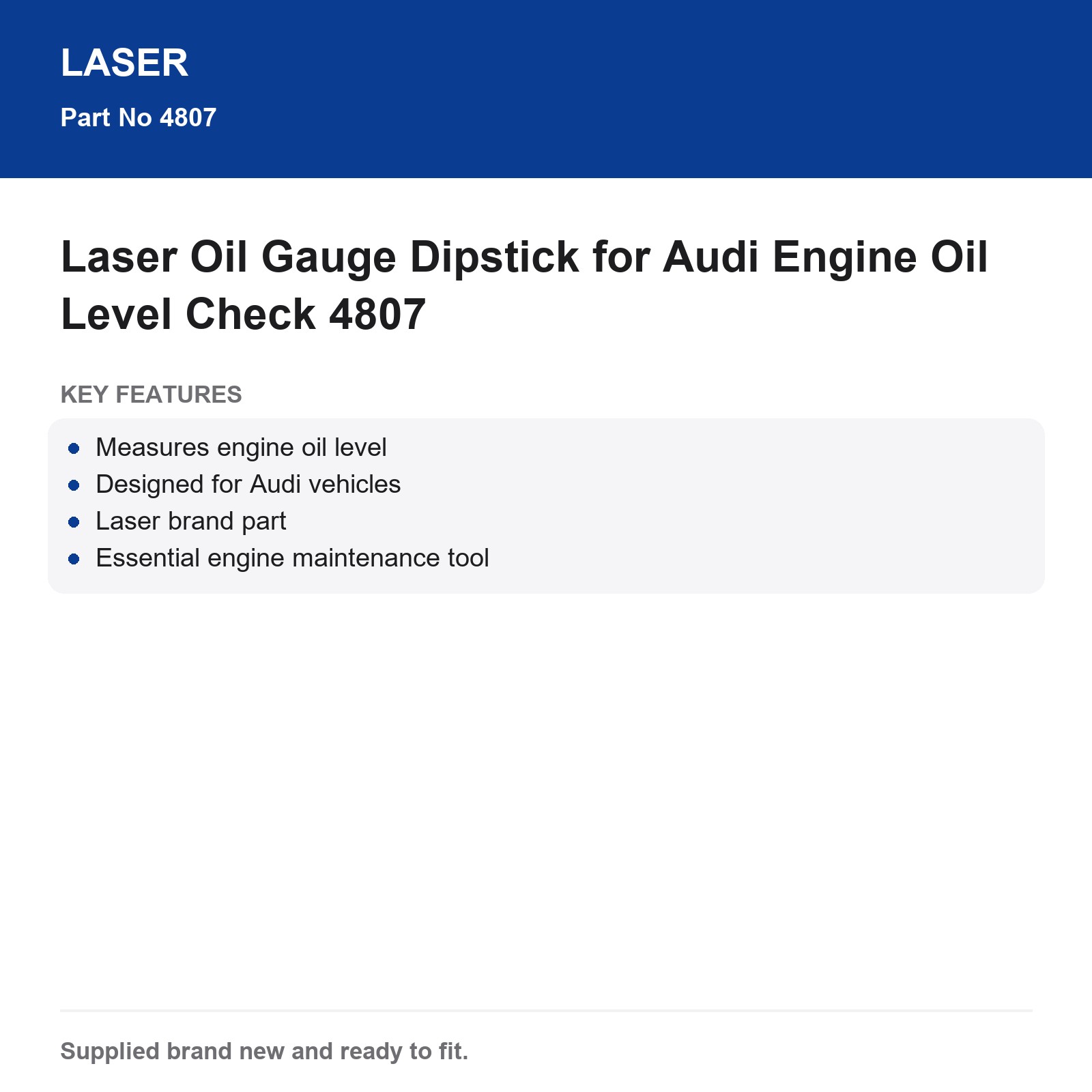 Audi Oil Dipstick Gauge Laser 4807 Engine Oil Level Tool - Image 6