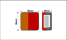 Maypole 12V Square Combination Lamp Trailer Truck Lorry Stop Tail Indicator - Image 3