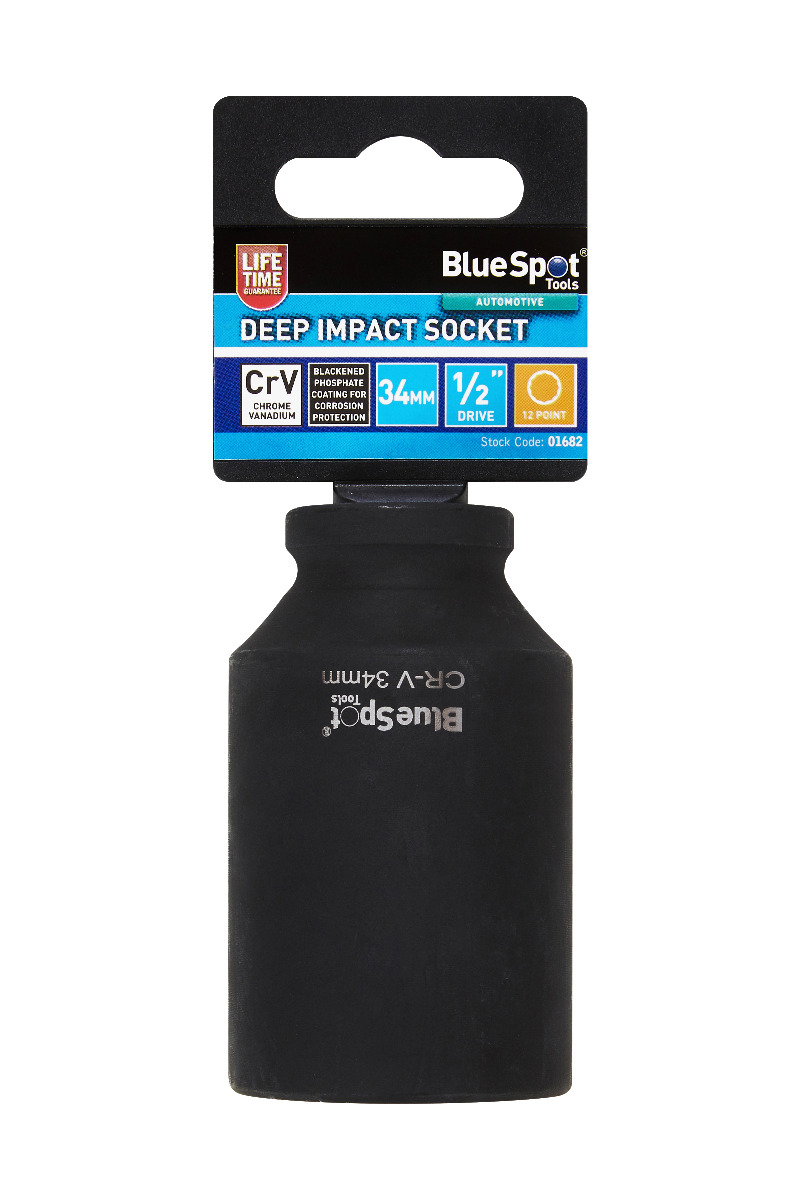 BlueSpot 34mm Individual Deep Impact 12 Point Socket