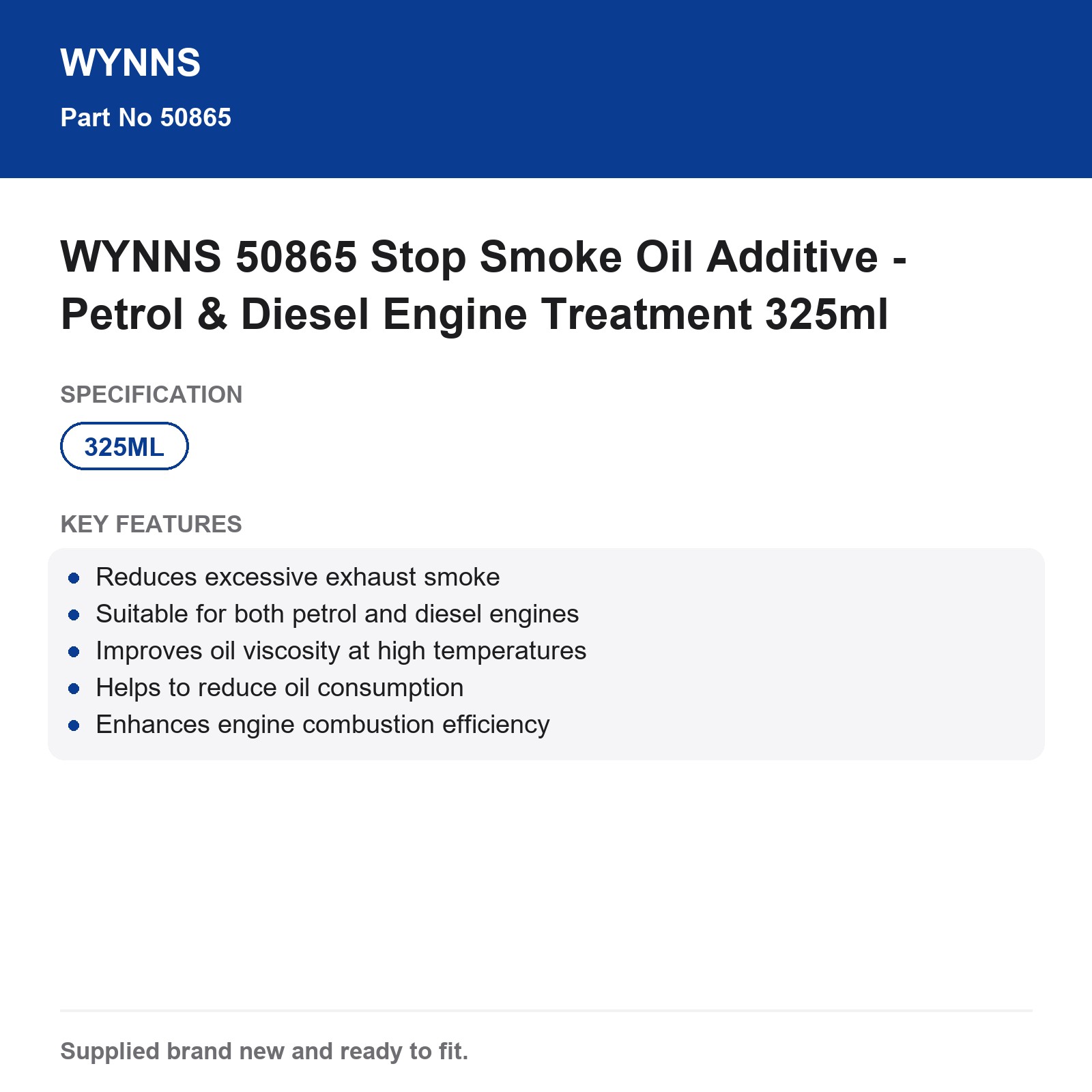 WYNNS Stop Smoke Oil Additive 50865 Petrol Diesel Engine Treatment 325ml - Image 5