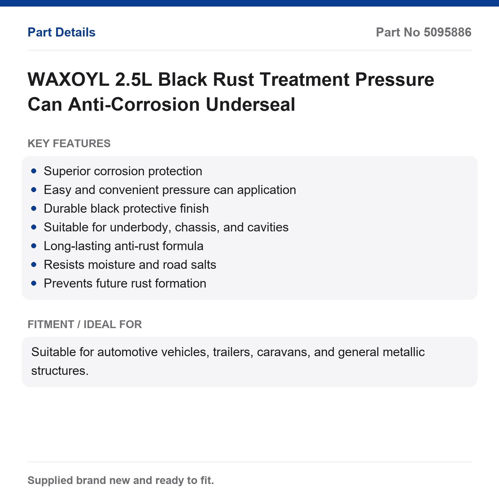 WAXOYL 2.5L Black Underseal Rust Treatment Pressure Can Anti-Corrosion Chassis - Image 4