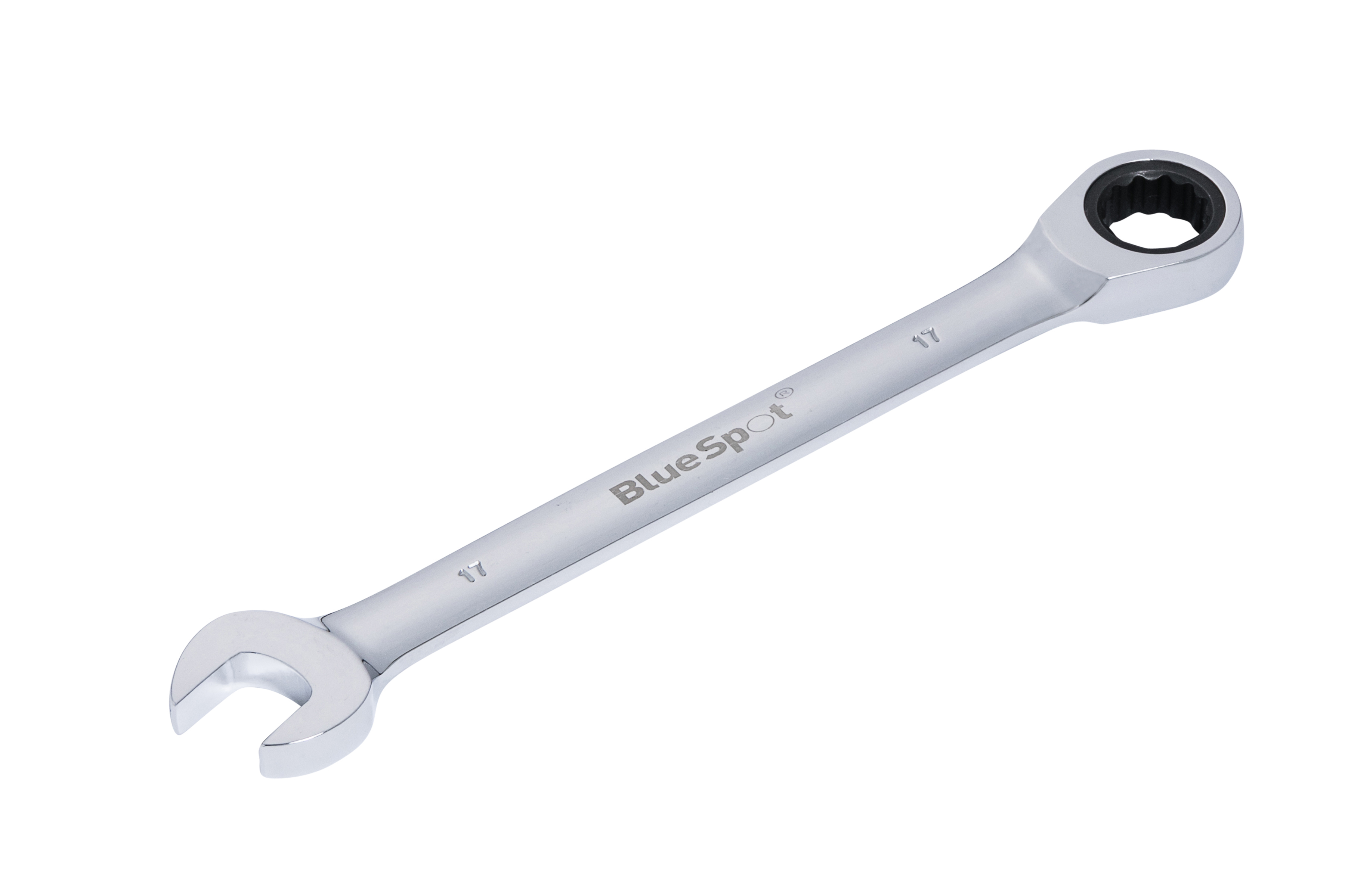 BlueSpot 17mm Ratchet Spanner Bi Hex 72T Carbon Steel CrV Mirror - Image 2