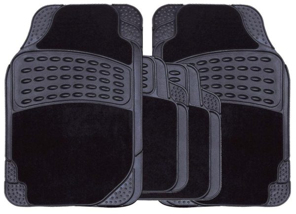 Streetwize Car Van Floor Mats Rubber Carpet Combination 4pc Heavy Duty