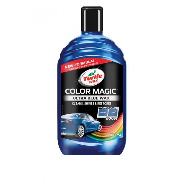 TURTLE WAX Color Magic Plus Ultra Blue Car Polish Wax 500ml Paint Restorer