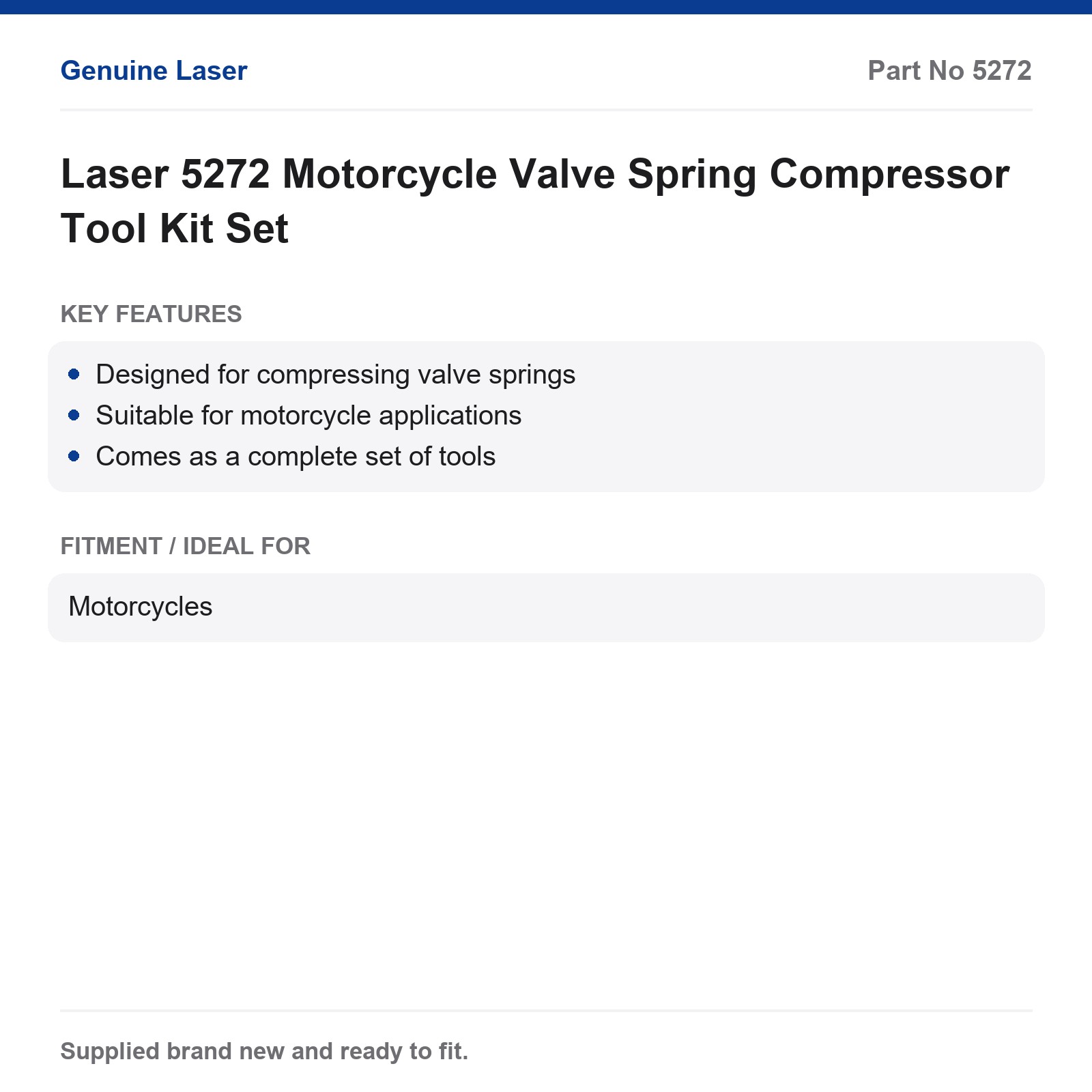 Laser 5272 Motorcycle Valve Spring Compressor Tool Set - Image 6