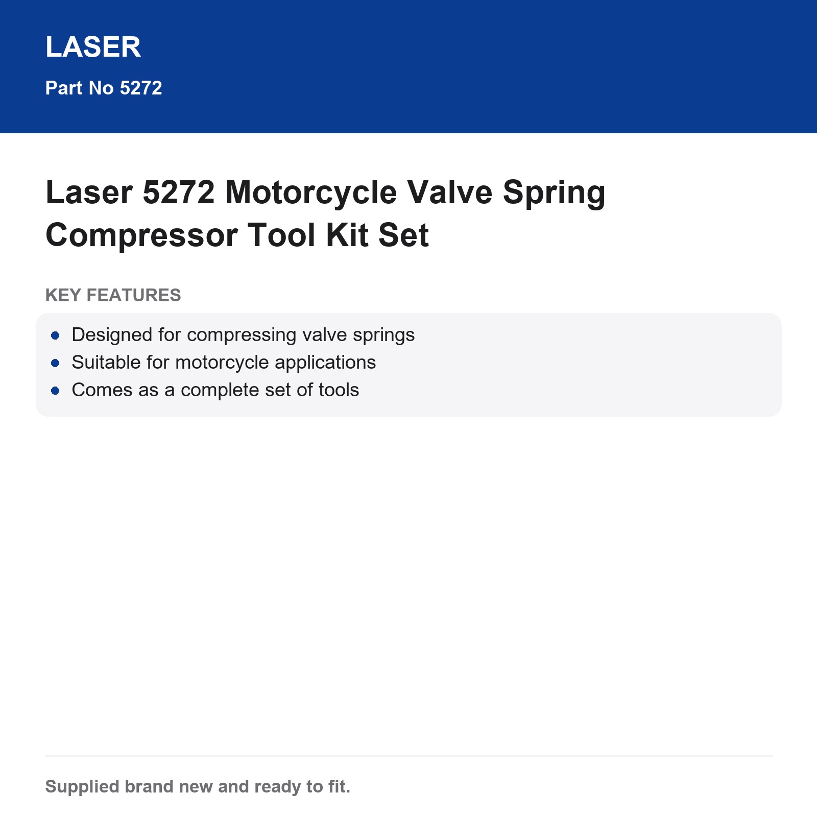 Laser 5272 Motorcycle Valve Spring Compressor Tool Set - Image 7