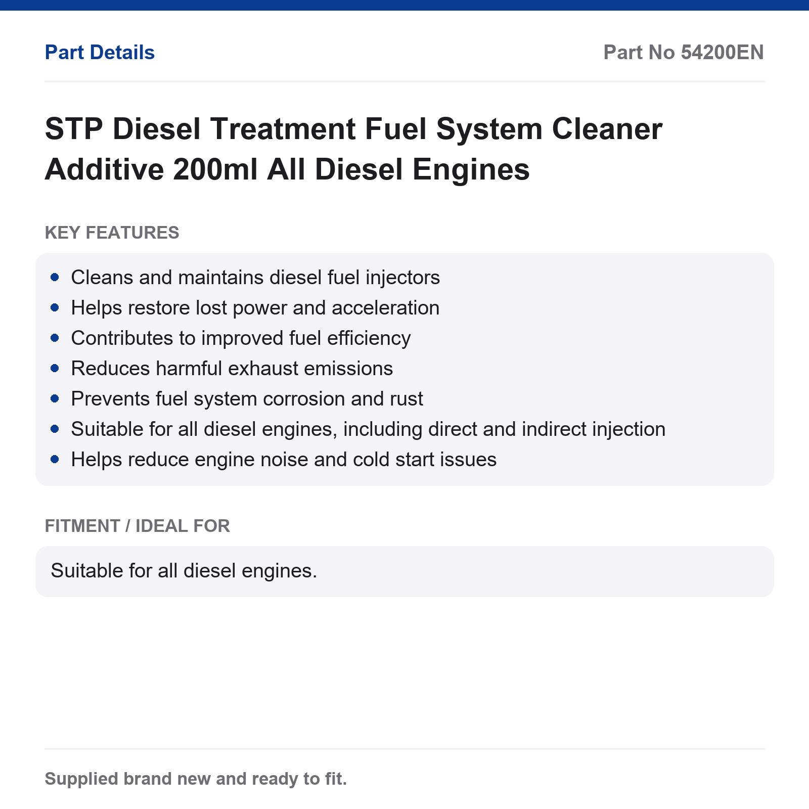 STP Diesel Treatment Fuel System Cleaner Additive 200ml All Diesel Engines - Image 3