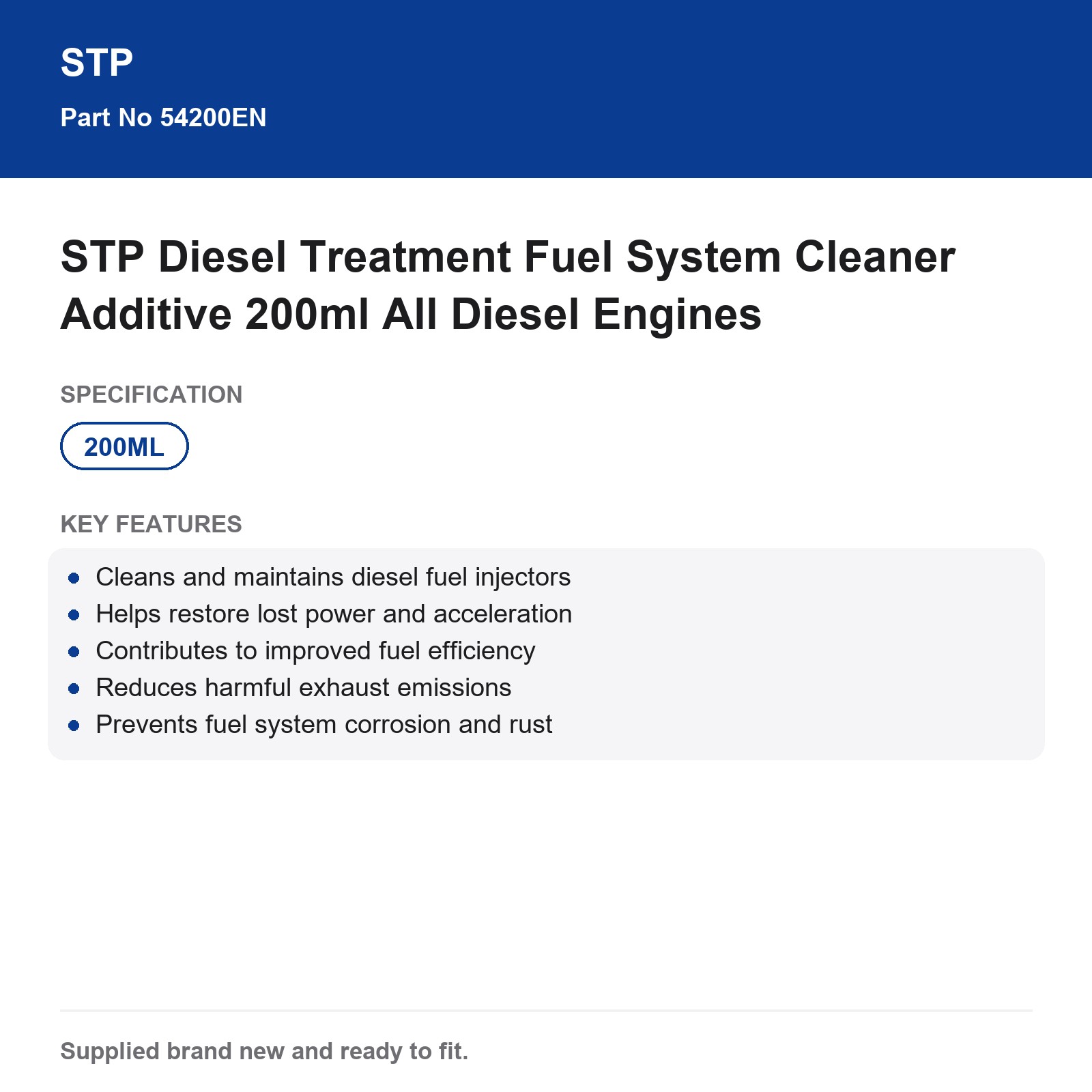 STP Diesel Treatment Fuel System Cleaner Additive 200ml All Diesel Engines - Image 4