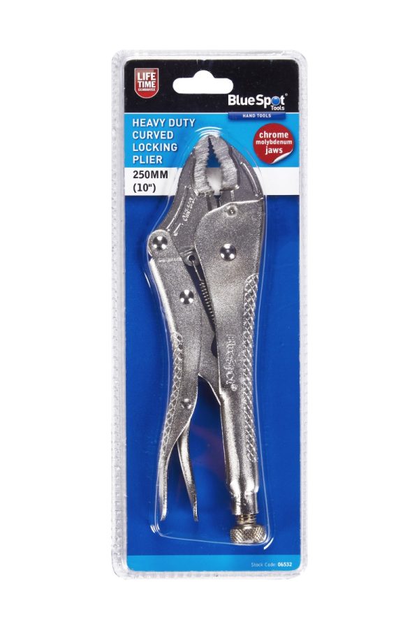 BlueSpot Curved Locking Plier 250mm (10″) Heavy Duty
