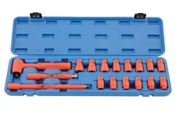 Laser 5483 VDE Insulated Socket Set 3/8″ Drive 17pc Electrical Tools