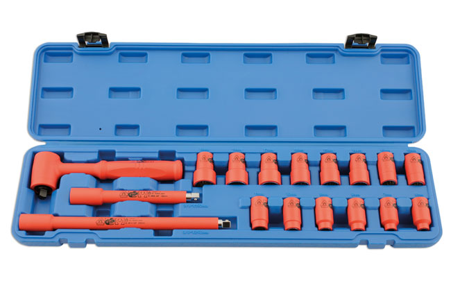 Laser 5483 VDE Insulated Socket Set 3/8″ Drive 17pc Electrical Tools