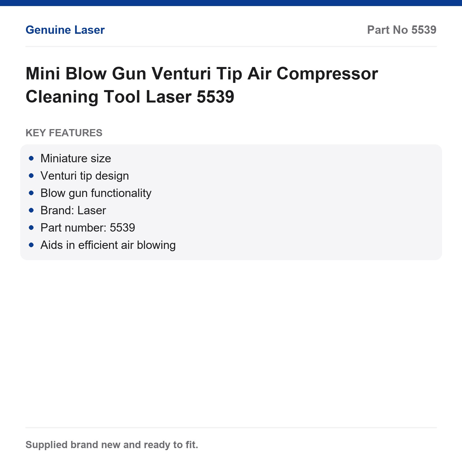 Mini Blow Gun Venturi Tip Air Compressor Cleaning Tool Laser 5539 - Image 7