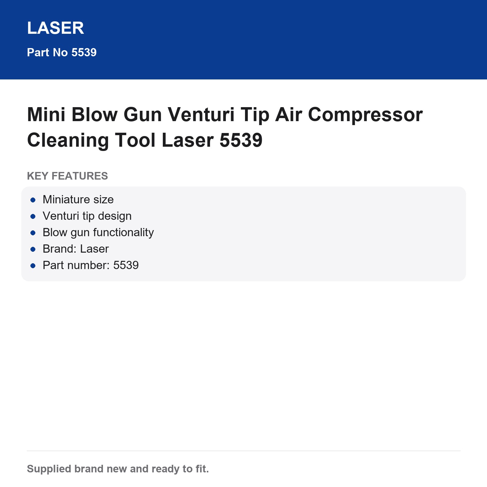 Mini Blow Gun Venturi Tip Air Compressor Cleaning Tool Laser 5539 - Image 8