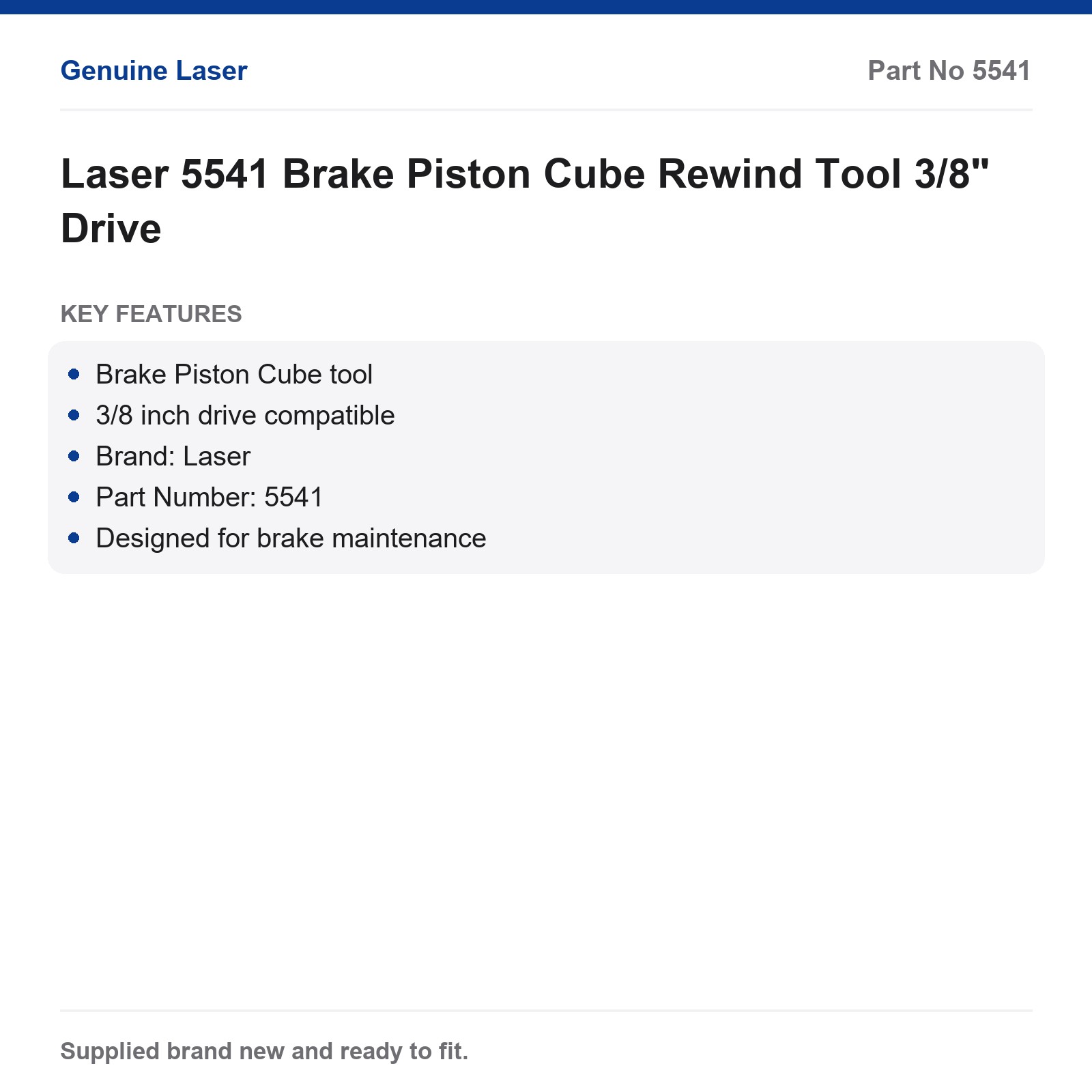 Brake Piston Cube Rewind Tool Laser 5541 3/8" Drive - Image 7