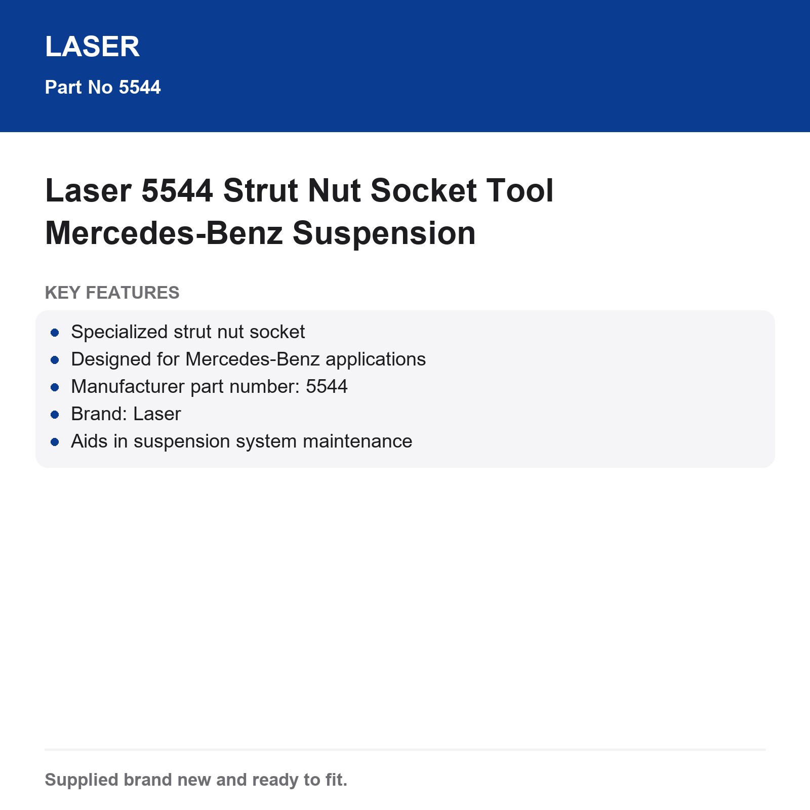 Laser 5544 Strut Nut Socket Tool Mercedes-Benz Suspension - Image 7