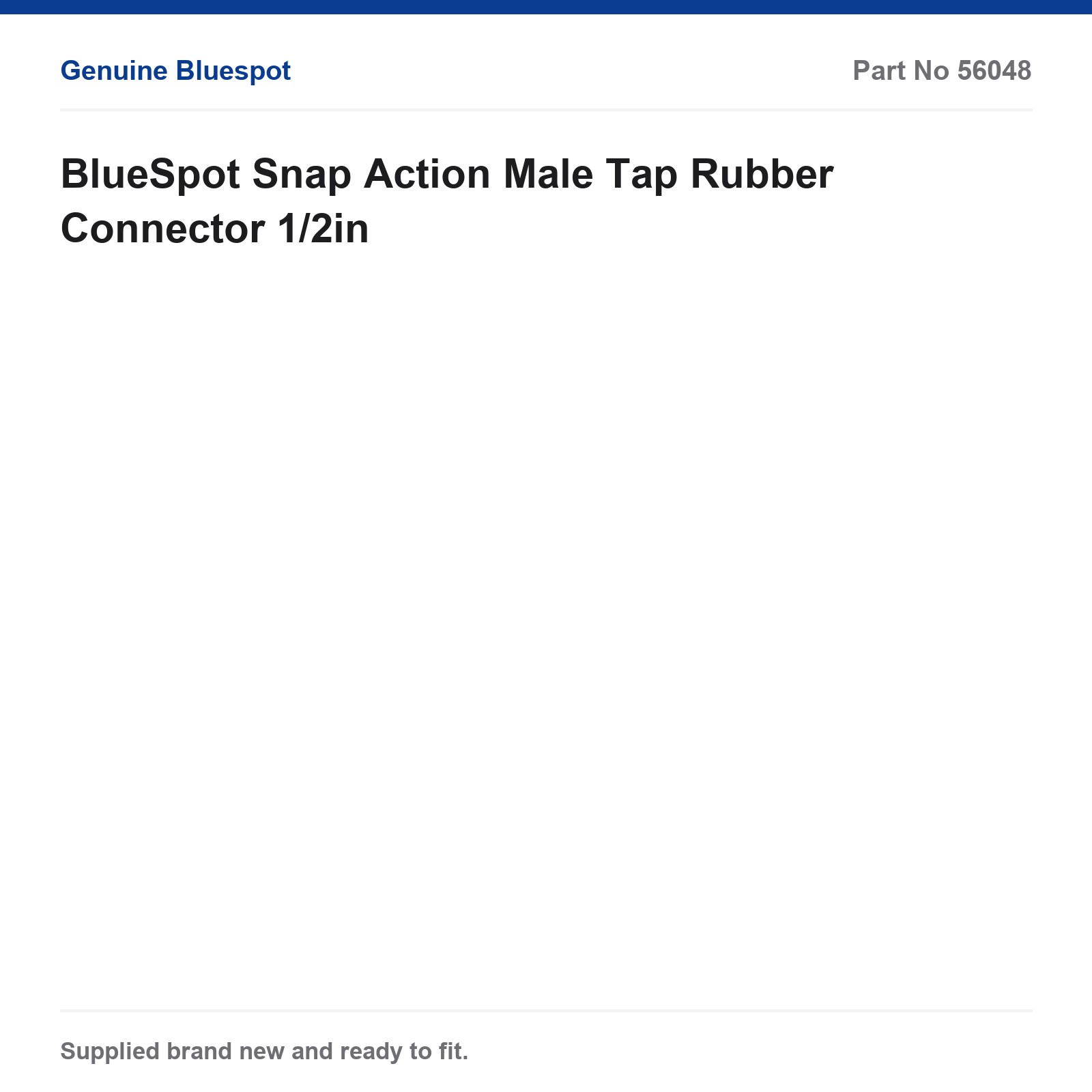 BlueSpot Snap Action Male Tap Rubber Connector 1/2in - Image 3