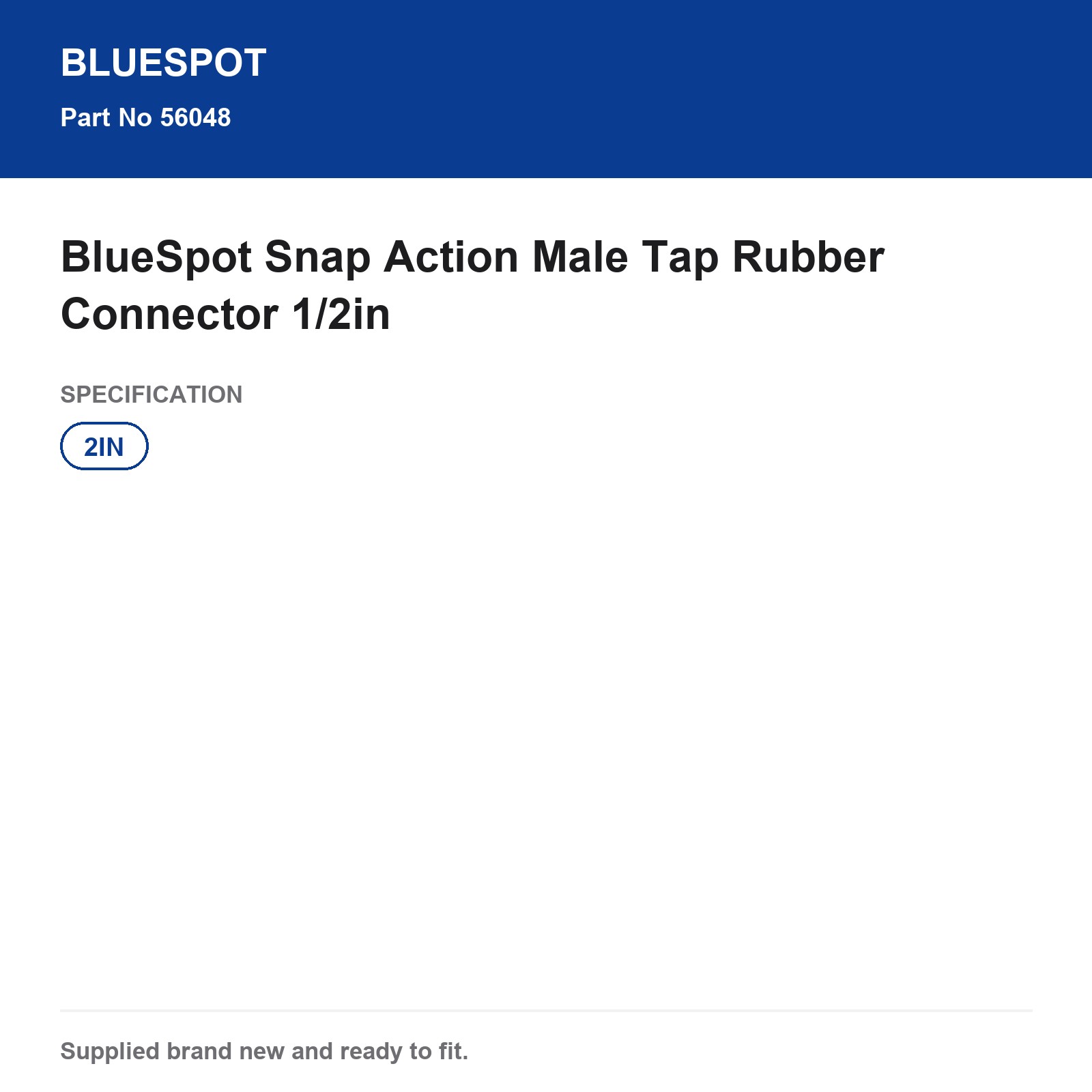 BlueSpot Snap Action Male Tap Rubber Connector 1/2in - Image 4