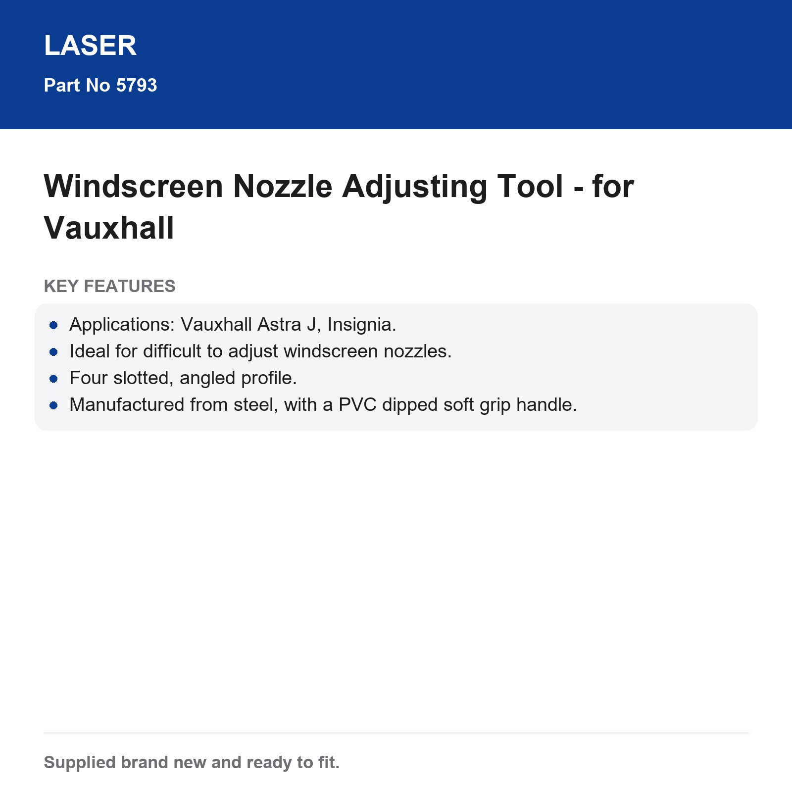Laser Windscreen Nozzle Adjusting Tool Vauxhall Astra J Insignia 4 Slotted Steel - Image 9