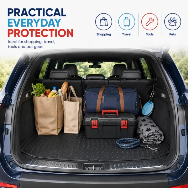 Streetwize Black Universal Heavy Duty Boot Mat Large 108×140 Car Van