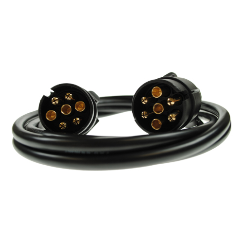 Maypole 2m 2×7 Pin Plugs 7 Core Connecting Lead Trailer Caravan