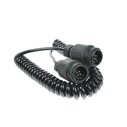 Maypole 3m 8 Core Curly Connecting Lead 2×8 Pin Plugs Trailer Towbar