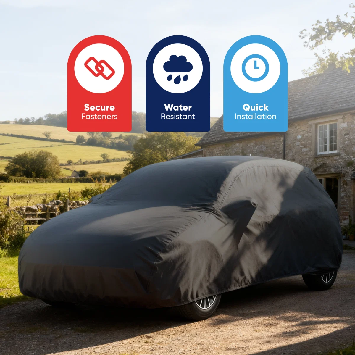 Streetwize Large Water Resistant Breathable Full Car Cover 190"L X 70"W - Image 2