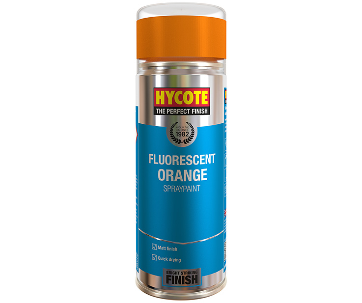Hycote Fluorescent Orange Safety Acrylic Spray Paint 300ml