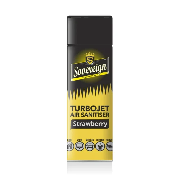 SOV Turbojet Strawberry Car Air Freshener Deodoriser Sanitiser Spray 500ml