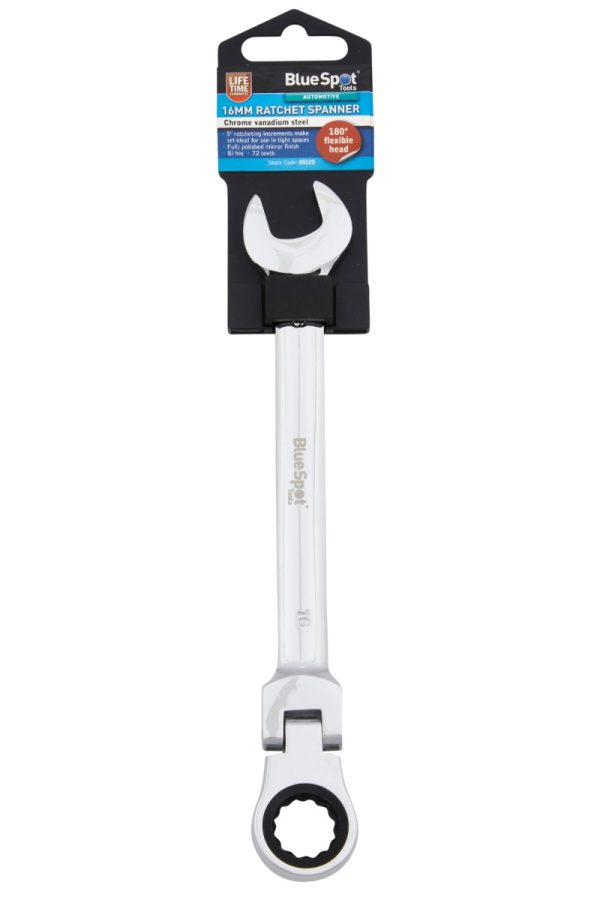 BlueSpot 16mm Ratchet Spanner Flexible Head (180°)